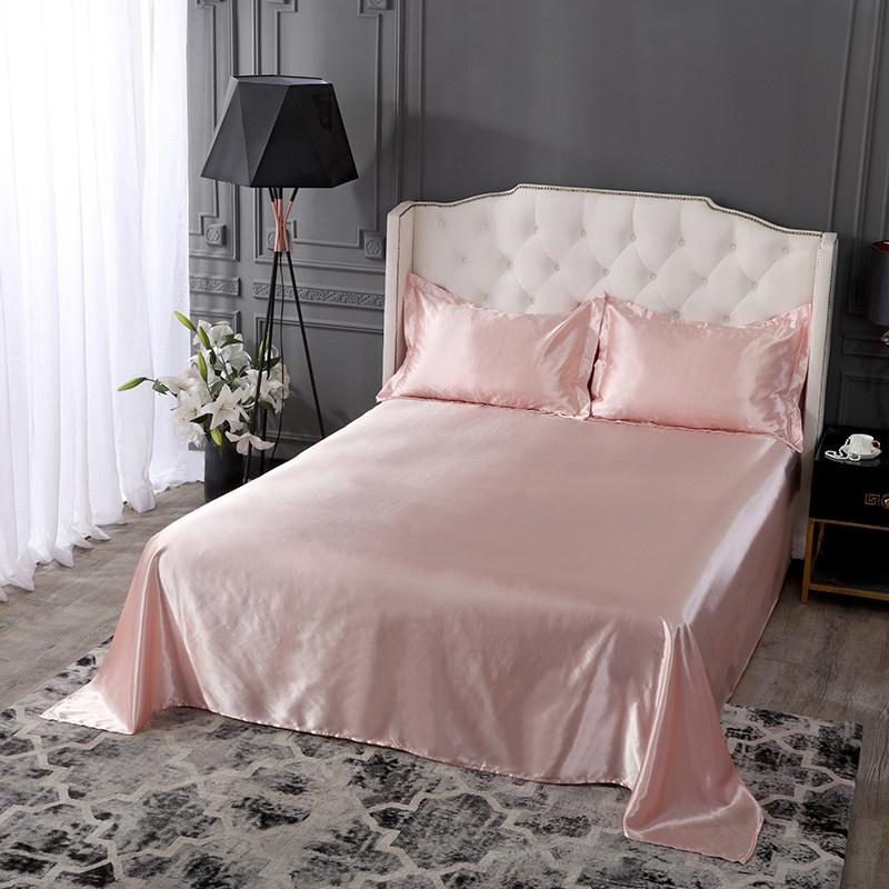 Cao Cấp Satin Thi Đua Lụa Giường Bộ Vỏ Gối Cao Cấp Nhà Nữ Hoàng Kích Thước Giường Bộ Mềm Mịn Bedsheets bedsheet
