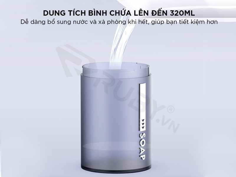 Máy Tạo Bọt Rửa Tay Cảm Biến Tiện Lợi, Tích Hợp Đo Nhiệt Độ Phòng Dung Tích Bình Chứa Lên Đến 320ml