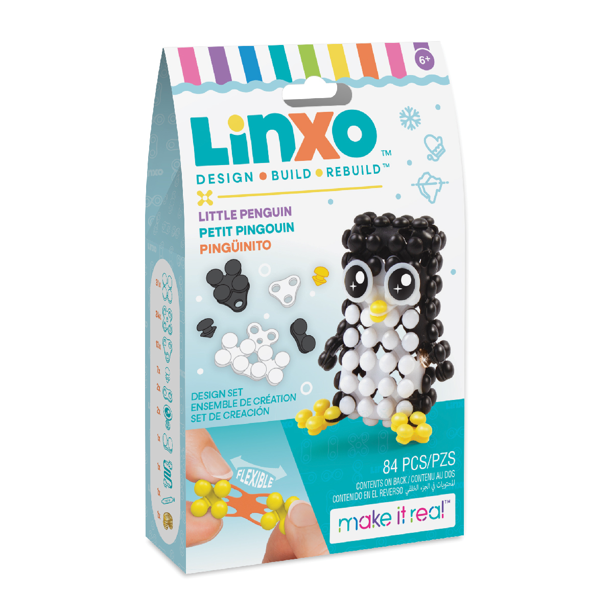 Đồ Chơi Bộ Làm Vòng Tay Tình Bạn Và Thú Cưng LinXo Chim Cánh Cụt MAKE IT REAL 6101MIR/BLK