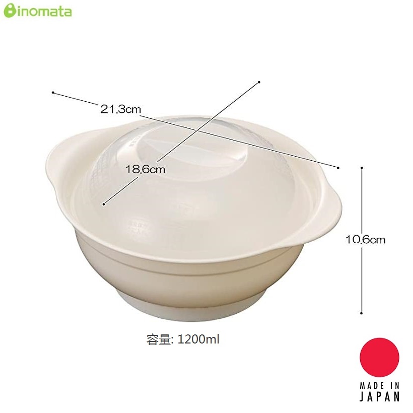 Hình ảnh Combo bát tô dùng trong lò vi sóng 1200ml + set 20-16-12 túi Zip đựng thực phẩm - made in Japan