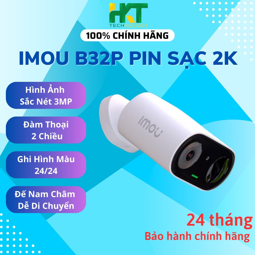 Camera IMOU Cell Go B32P 3M 2K Pin Sạc, Đàm Thoại 2 Chiều - Hàng chính hãng