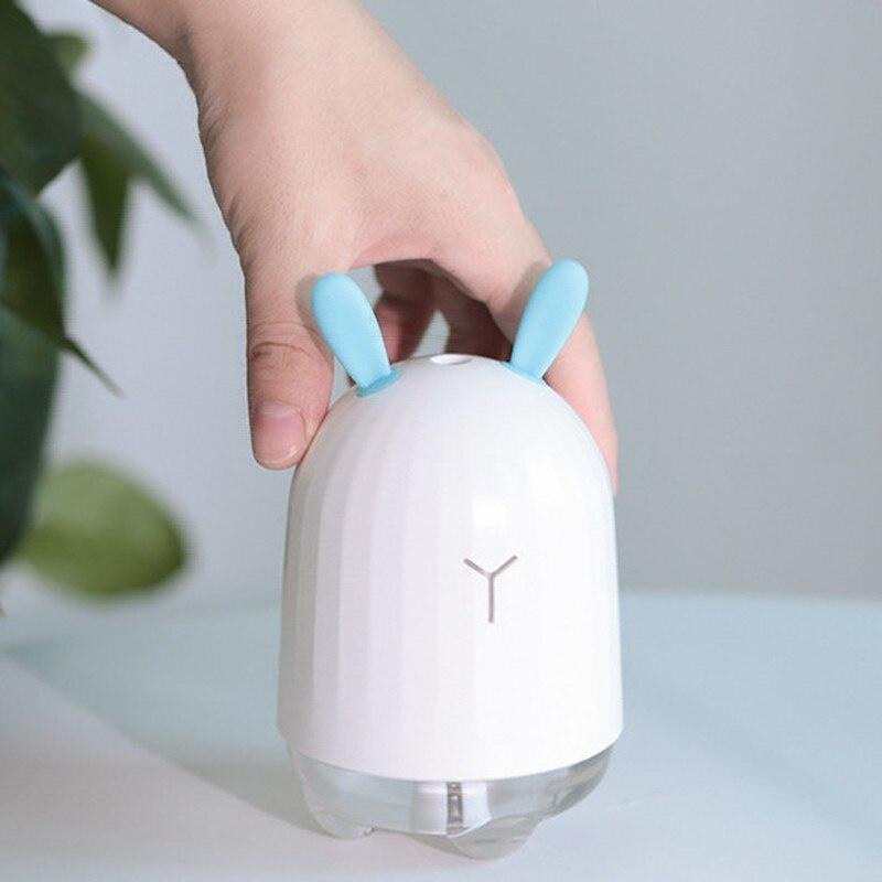 Cute Rabbit 300ML Mini Ultrasonic Air Humidifier Aroma Essential Oil Diffuser for Home Car USB Fogger Mist Maker with LED Lamp