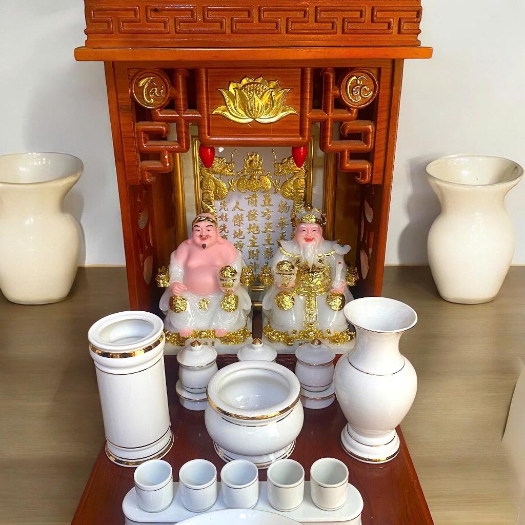Set ban thần tài sứ trắng RỒNG VIỆT, bộ thờ thần tài đầy đủ cho gia chủ mệnh kim, thuỷ