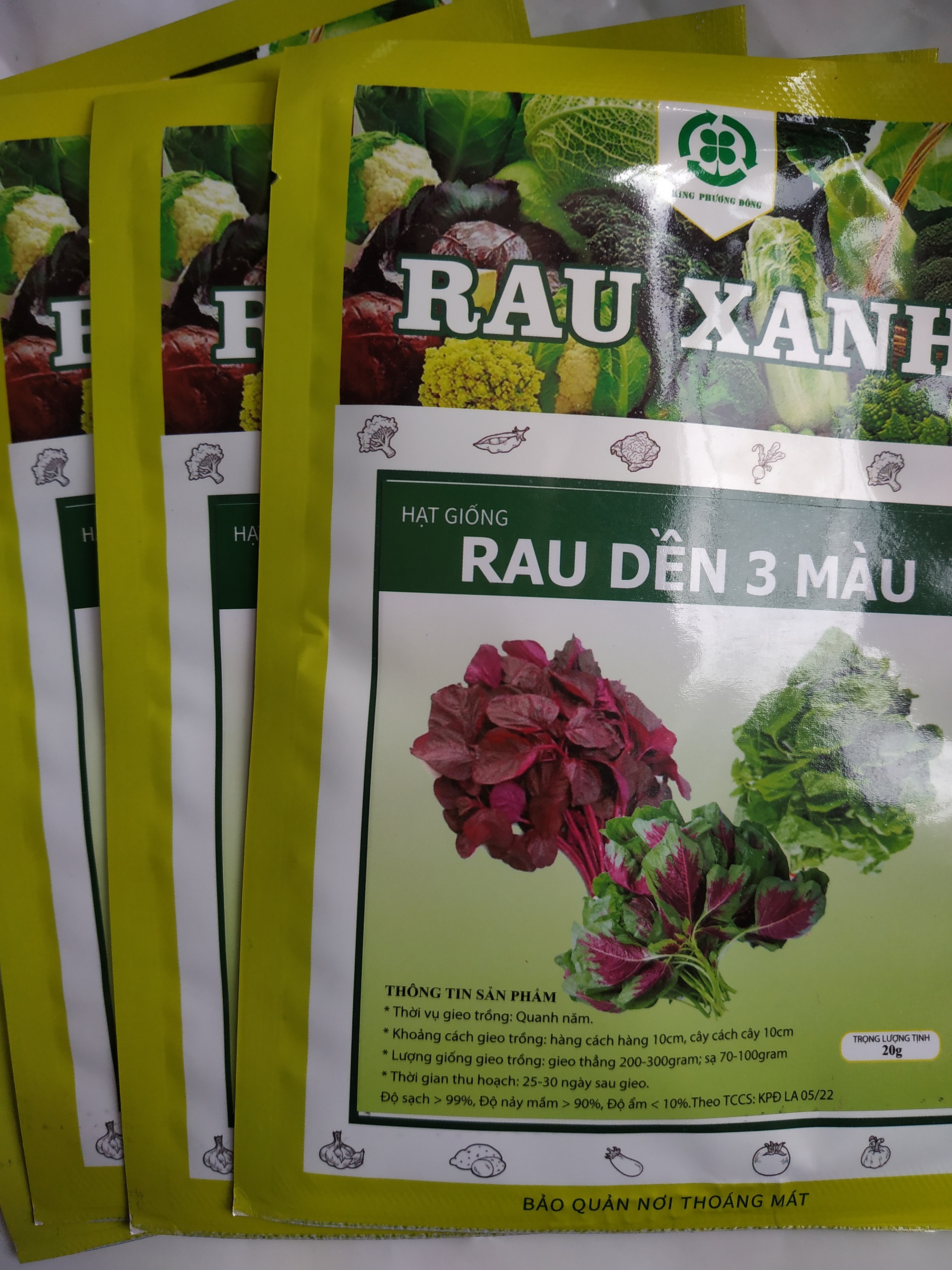 Combo 10 gói Hạt giống RAU DỀN 3 MÀU - gói 20 gram