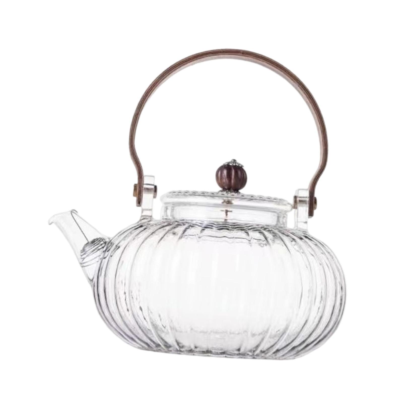 Clear Glass Teapot 750ml Hand Blowing Borosilicate Tea Kettle Tea Pot