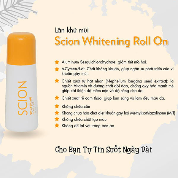 Lăn Khử Mùi S.cion Pure White Roll on 75ml