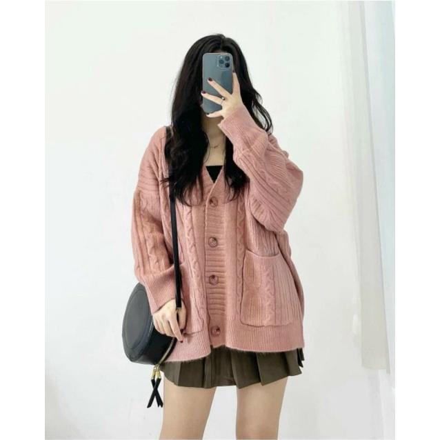 Áo khoác len cardigan nữ . Hàng Quảng châu - len dày dặn