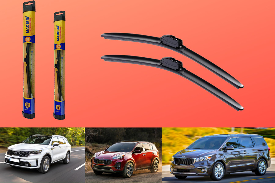 Combo cần gạt nước mưa ô tô Nano Silicon Macsim cho xe Kia Shor 2010-2013