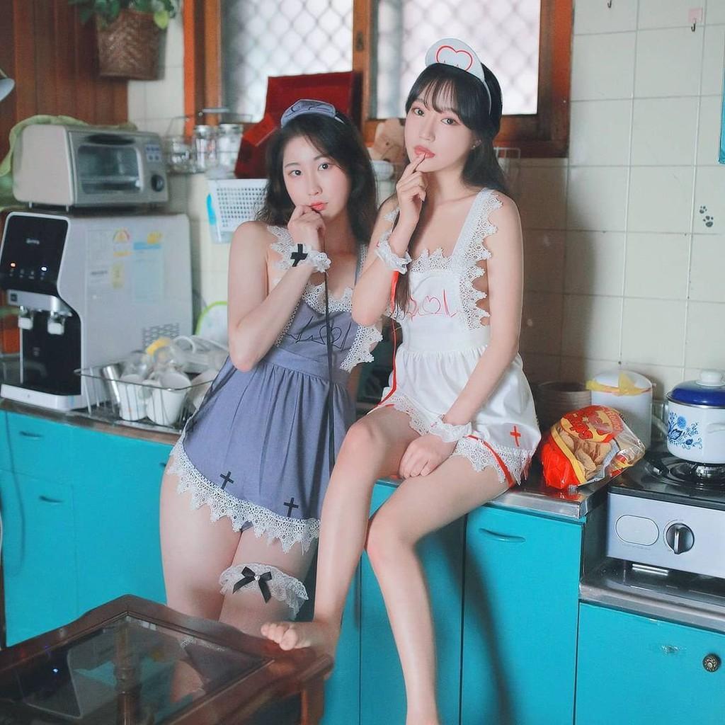 Váy ngủ sexy đồ ngủ cosplay y tá gợi cảm