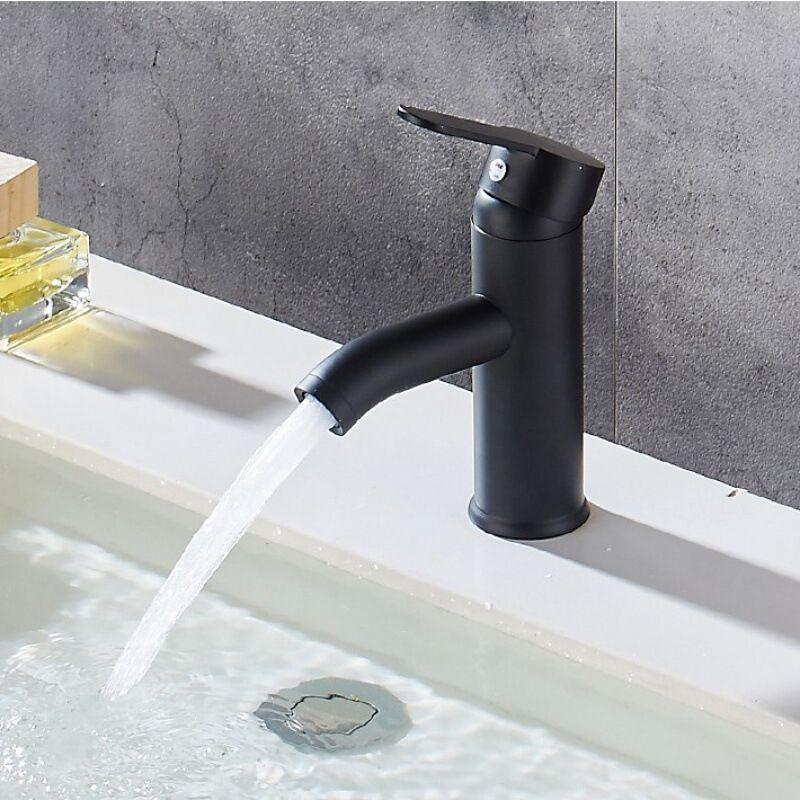 Vòi lavabo nóng lạnh mạ tĩnh điện đen