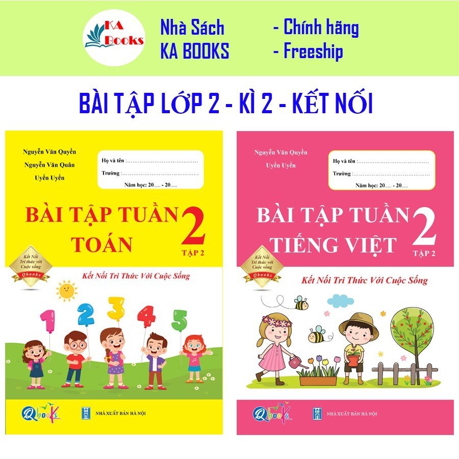 Combo Bài Tập Tuần Toán và Tiếng Việt 2 - Kết nối tri thức với cuộc sống - Tập 2 (2 cuốn)