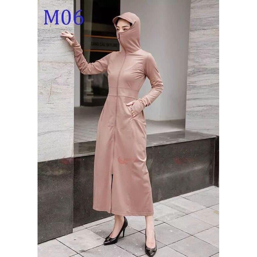 Áo chống nắng nữ dáng dài vải kim cương 2 lớp