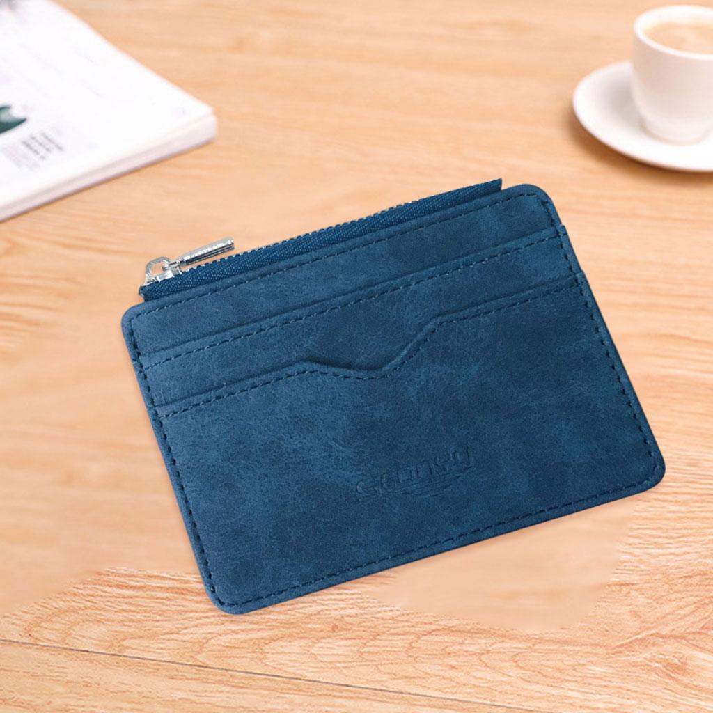 2 PCS Slim Credit Card Holder PU Leather Mini Portable Fashion Unisex Wallet