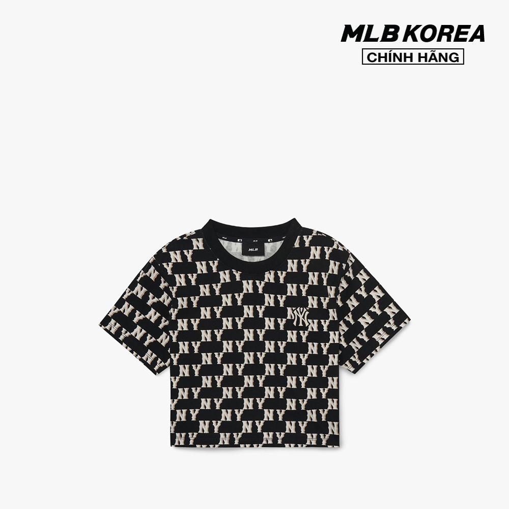 MLB - Áo croptop nữ cổ tròn tay ngắn Classic Monogram 3FTSM0433-50BKSXS