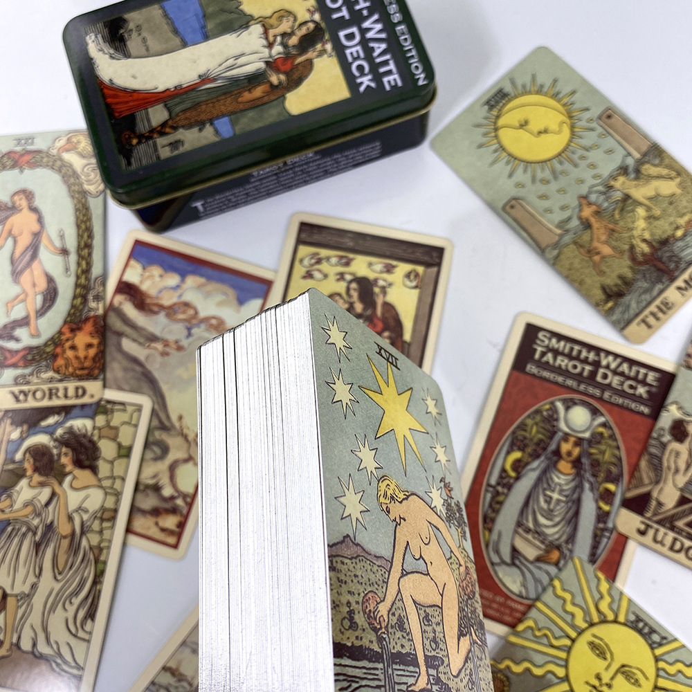 [Mạ Cạnh] Bộ Bài Smith Waite Tarot Borderless Edition Hộp Thiếc 78 Lá