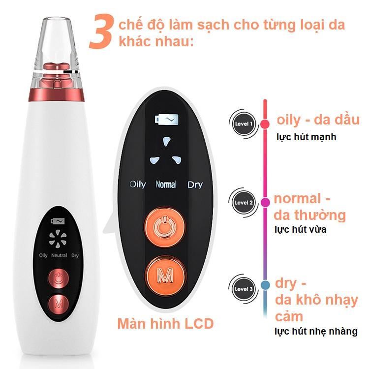 Máy hút mụn mini cầm tay tiện lợi dạng sạc Dụng cụ làm sạch lỗ chân lông giúp hút mụn cám, đầu đen, bã nhờn