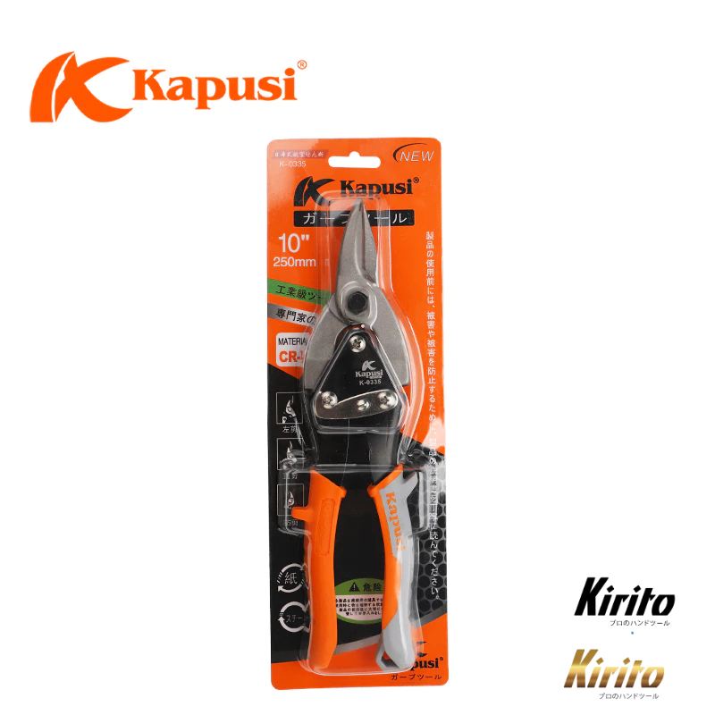 Kéo cắt thạch cao mũi thẳng Kapusi Nhật Bản 10 inch (25cm), thép CR-V