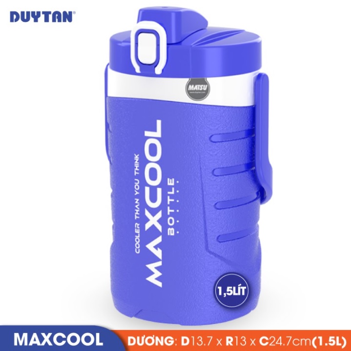 Bình giữ nhiệt nhựa Duy Tân Maxcool 1.5 lít (13.7 x 13 x 24.7 cm) - 13665 - Giao màu ngẫu nhiên - Hàng chính hãng