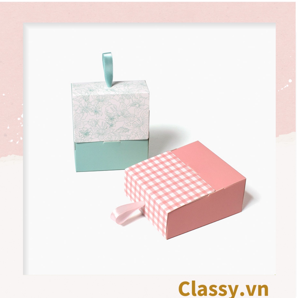 Hộp đựng quà Mini  hình hộp; 9 * 4,5 * 10 cm nhiều họa tiết xinh xắn làm quà tặng Q559