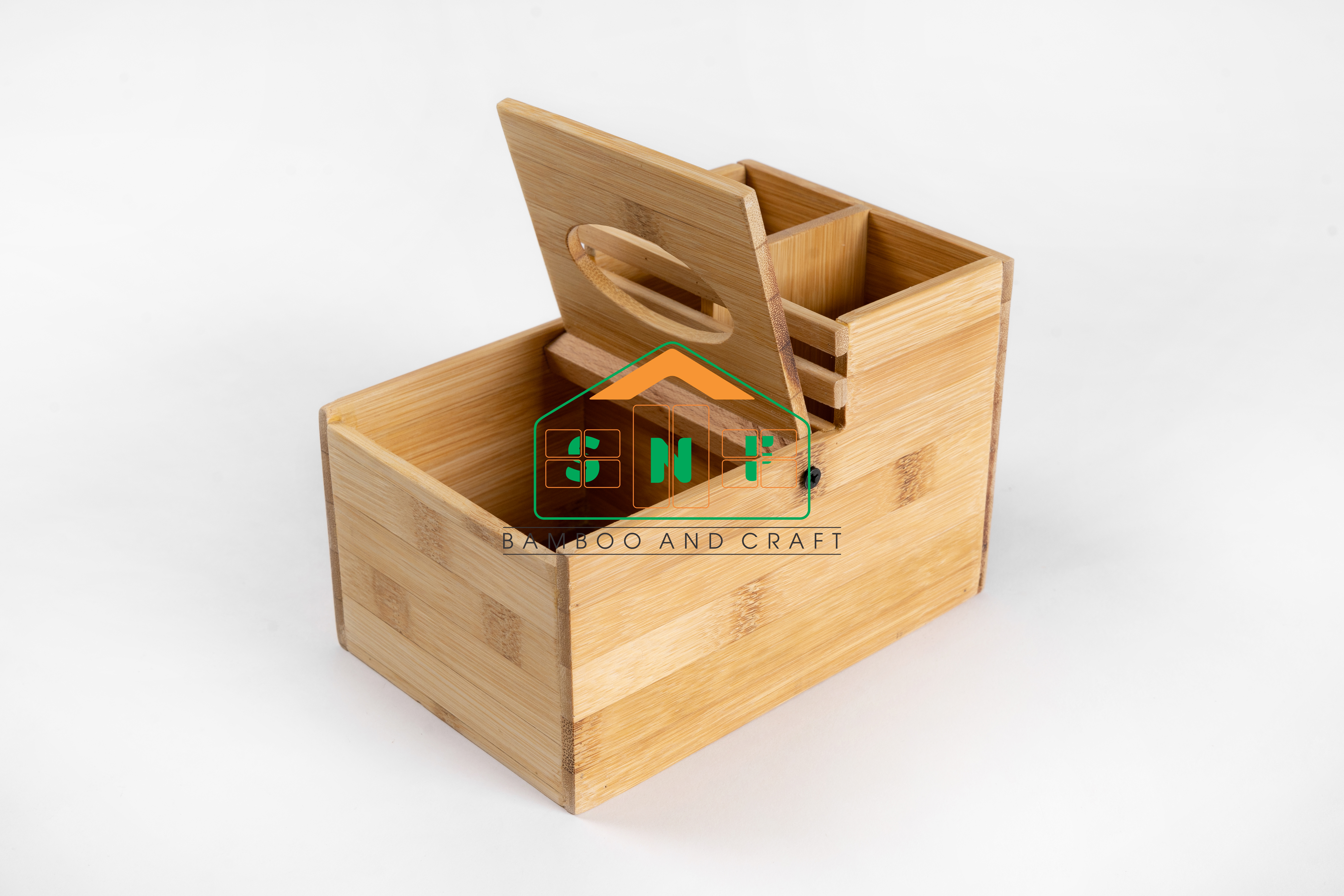 Khay Đa Năng Bằng Gỗ Tre Cao Cấp Đựng Đũa, Muỗng, Giấy Ăn, Gia Vị- SNF Bamboo and Craft