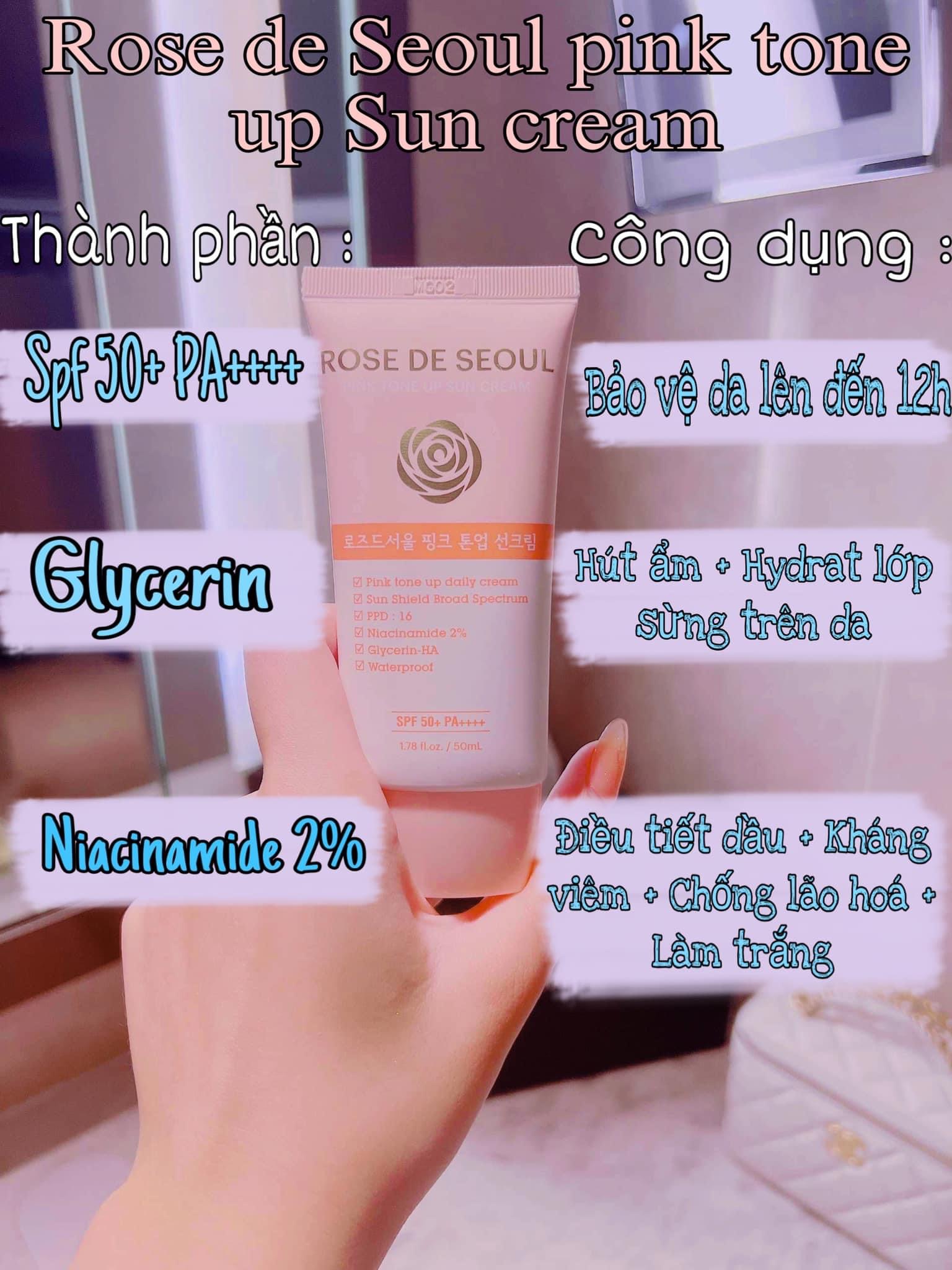 Kem chống nắng ROSE DE SEOUL (spf 50+ PAA++) 50ml bản mới 2023 hạn 2026