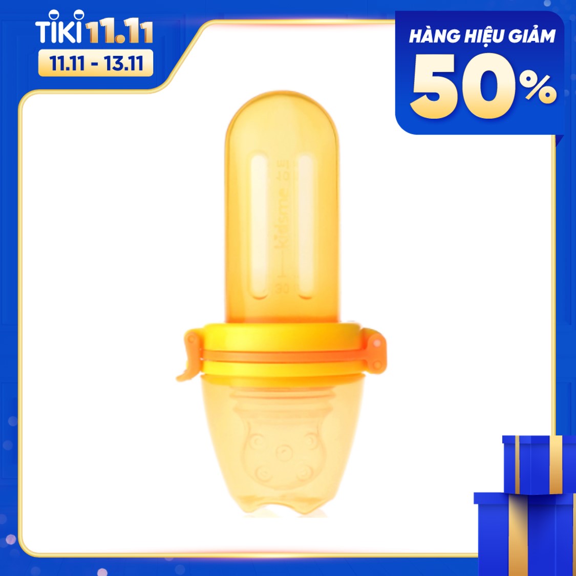 Bình Bóp Thức Ăn Chống Hóc Kidsme 160378OL – Cam Chanh