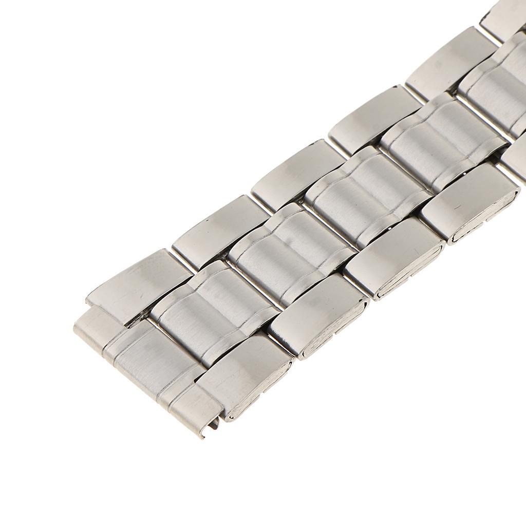 2-6pack Men Watch Band Solid Stainless Steel Strap Silver Folded Clasp 18mm