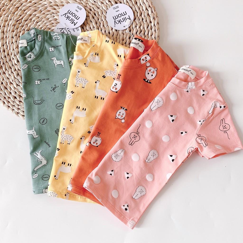 Bộ Cộc Tay Cotton Hàng Minky Mom In Toàn Thân Thỏ-Ngựa Trắng Cho Bé (9-18kg)