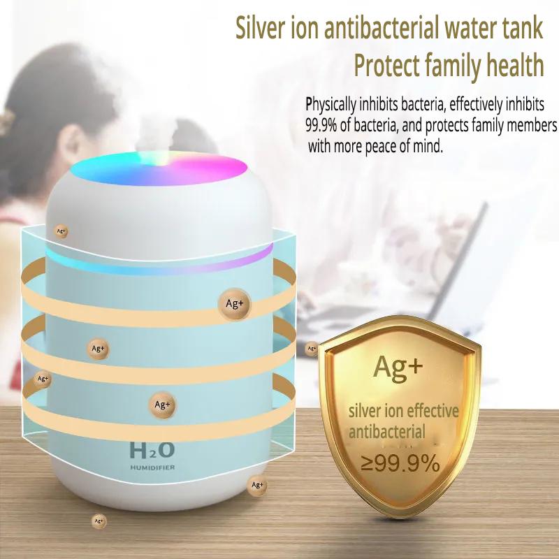 300Ml USB Mini Máy Tạo Độ Ẩm Không Khí Thơm Xe Máy Khuếch Tán Tinh Dầu Siêu Âm Phun Sương Tạo Led Đèn Ngủ Không Khí Tươi Hơn Cho xe Ô Tô Ngôi Nhà