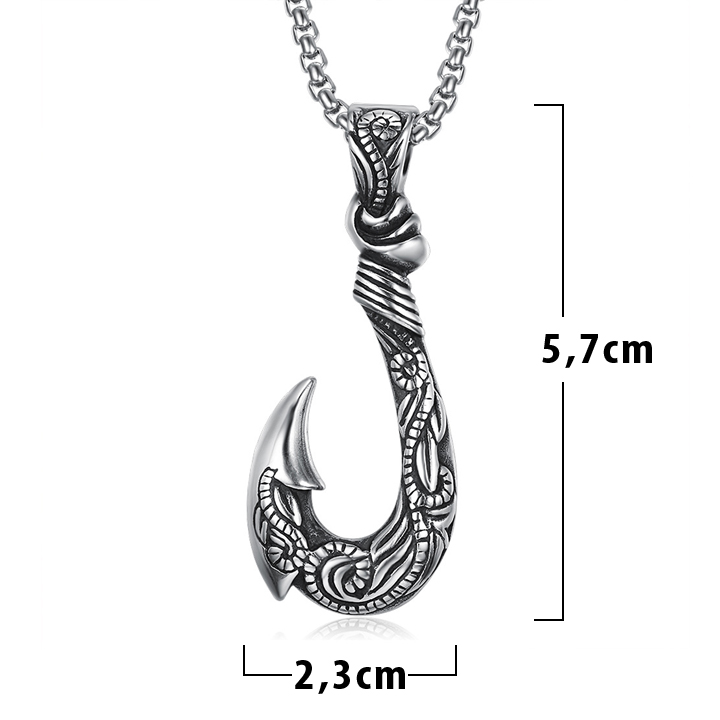 Dây chuyền titan kiểu móc câu Viking thời trang MDC231 Không đen không gỉ sét