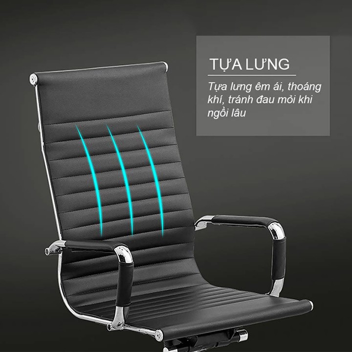 Ghế Xoay Văn Phòng Chống Mỏi Lưng Bề Mặt Bọc Da Bò GH15