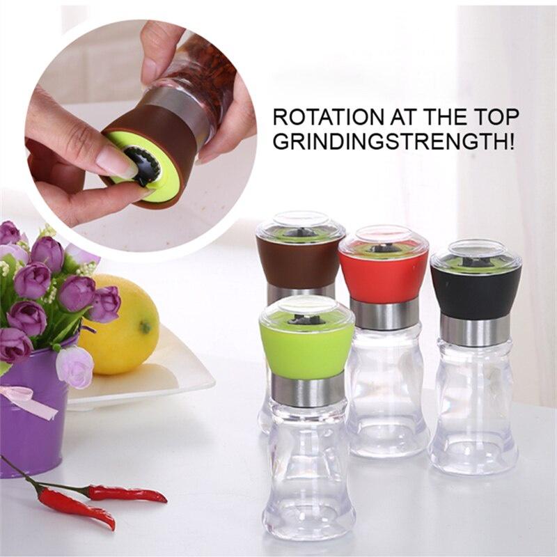 Stainless Steel Pepper Grinder Mill Manual Grinder Bottle Food Herb Grinders Spice Jar Containers Kitchen Gadgets Spice Bottles