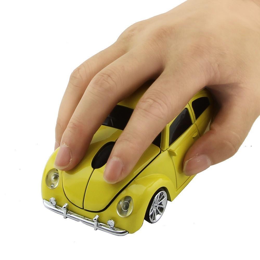 Chyi Không Dây Mini Hình Chuột Máy Tính Quang USB Tự Động Tính Mause 3D VW Cánh Cứng Xe Maus 2.4 GHz 1600 DPI LED Chuột Cho Laptop
