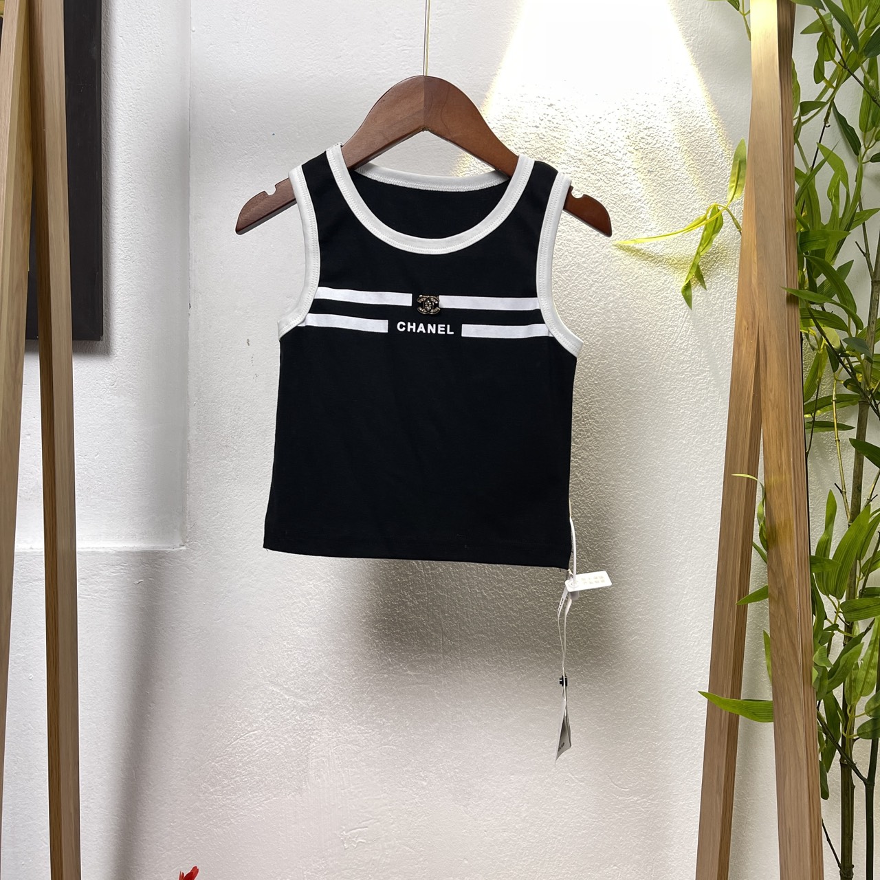 Áo ba lỗ bé gái sành điệu 1-9 tuổi đính đá và phối kẻ vải cotton co giãn thấm hút mồ hôi kiểu dáng thời trang