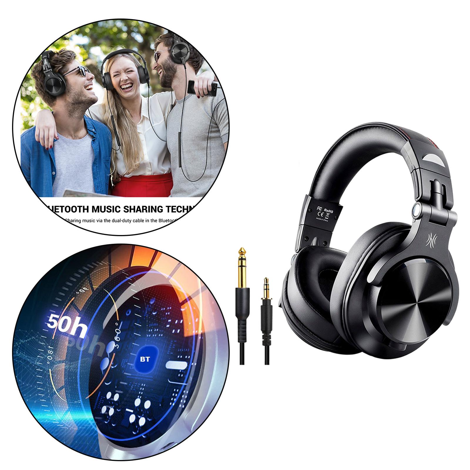 A70 Over-Ear DJ Bluetooth Headphone Headsets for Studio Monitoring Black