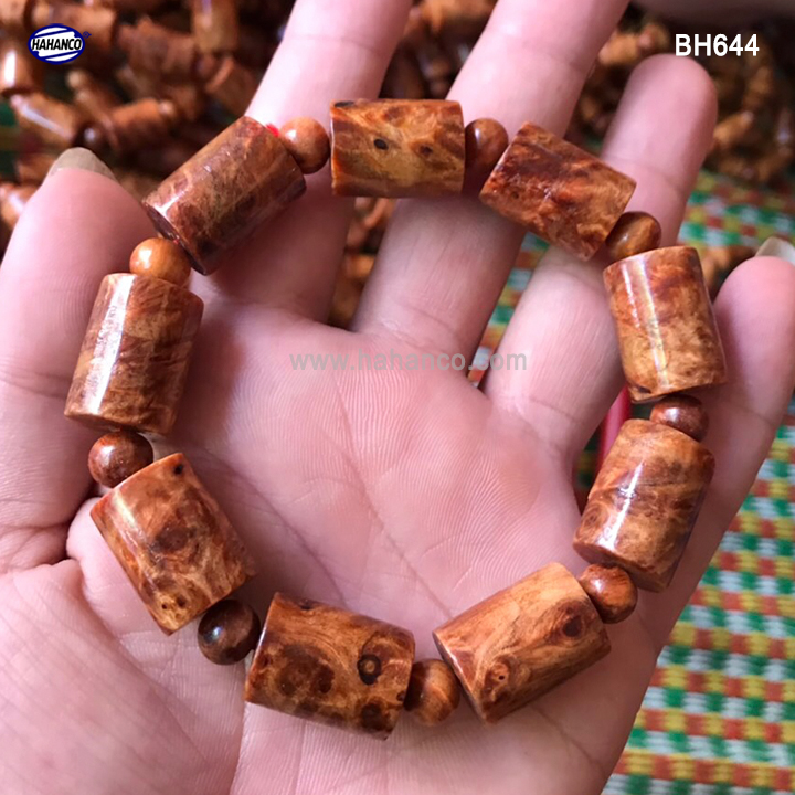 Vòng tay gỗ Đốt Trúc Nu Huyết Long để mộc  Tĩnh Tâm - Lưu thông khí huyết - Bracelet of HAHANCO