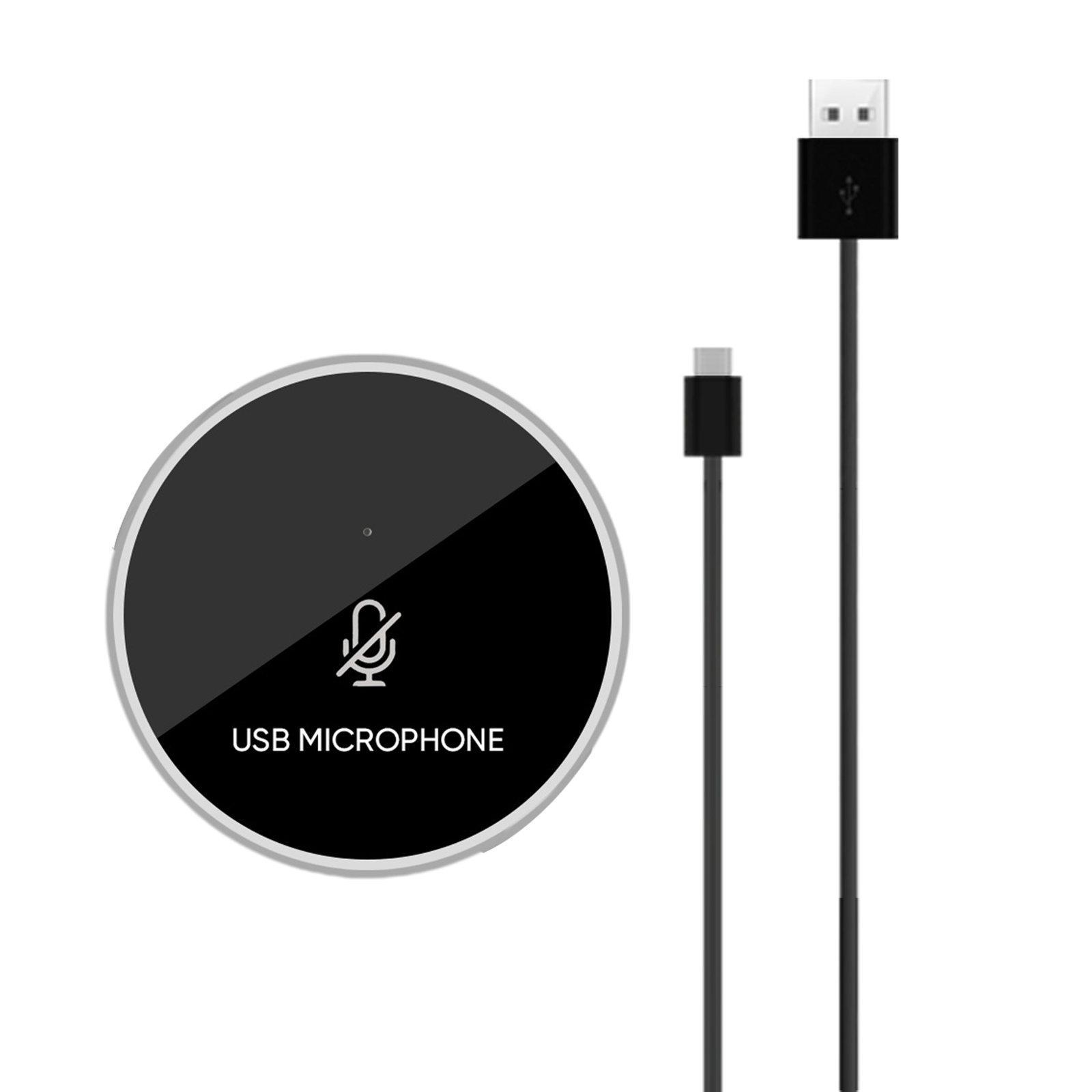 Conference Microphone Mute Plug and Play USB Mic Stereo for Laptop Gaming