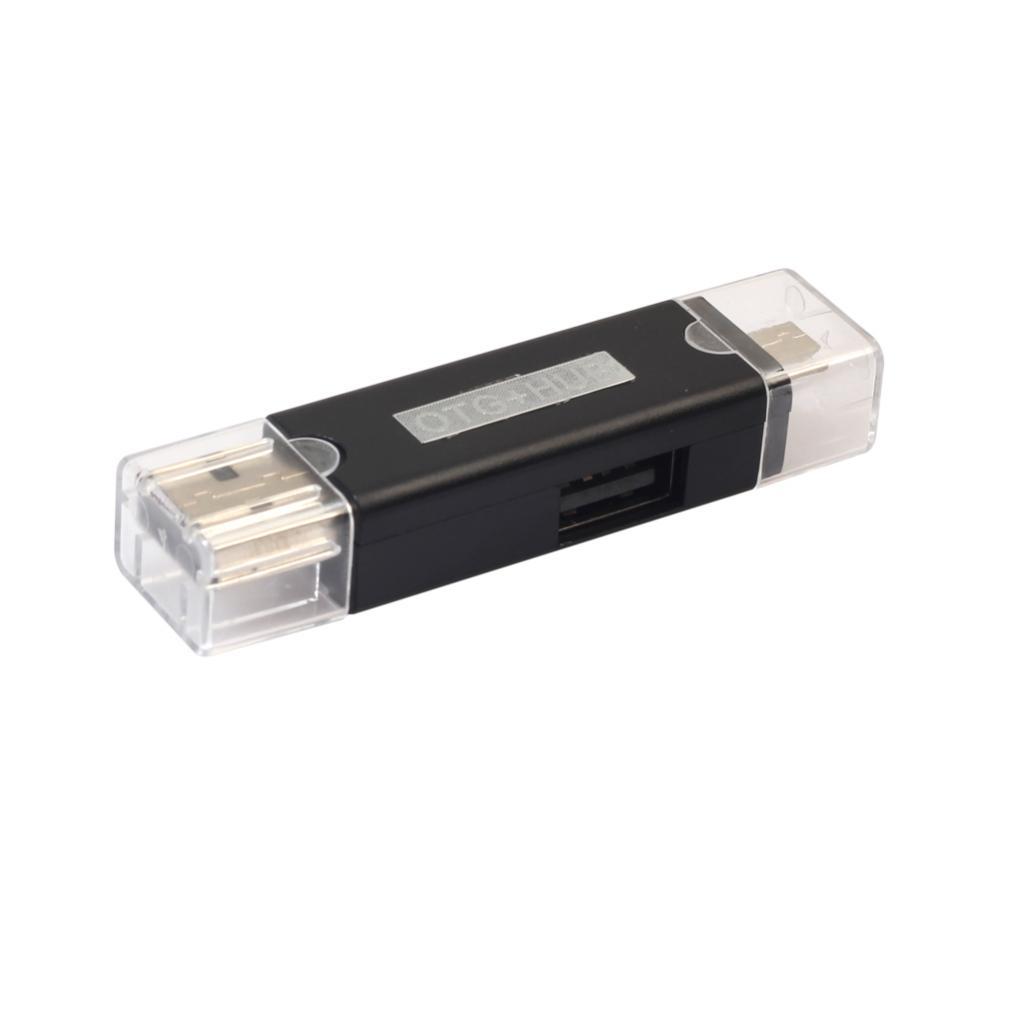 Micro USB OTG HUB Adapter TF Card Reader for Smartphone and Tablet black