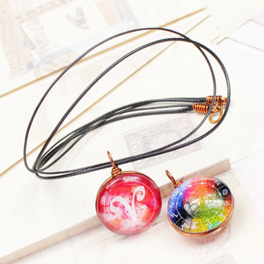 Dây chuyền 12 cung hoàng đạo Zodiac màu sắc tươi sáng siêu đẹp cho nữ 06647-DC0014