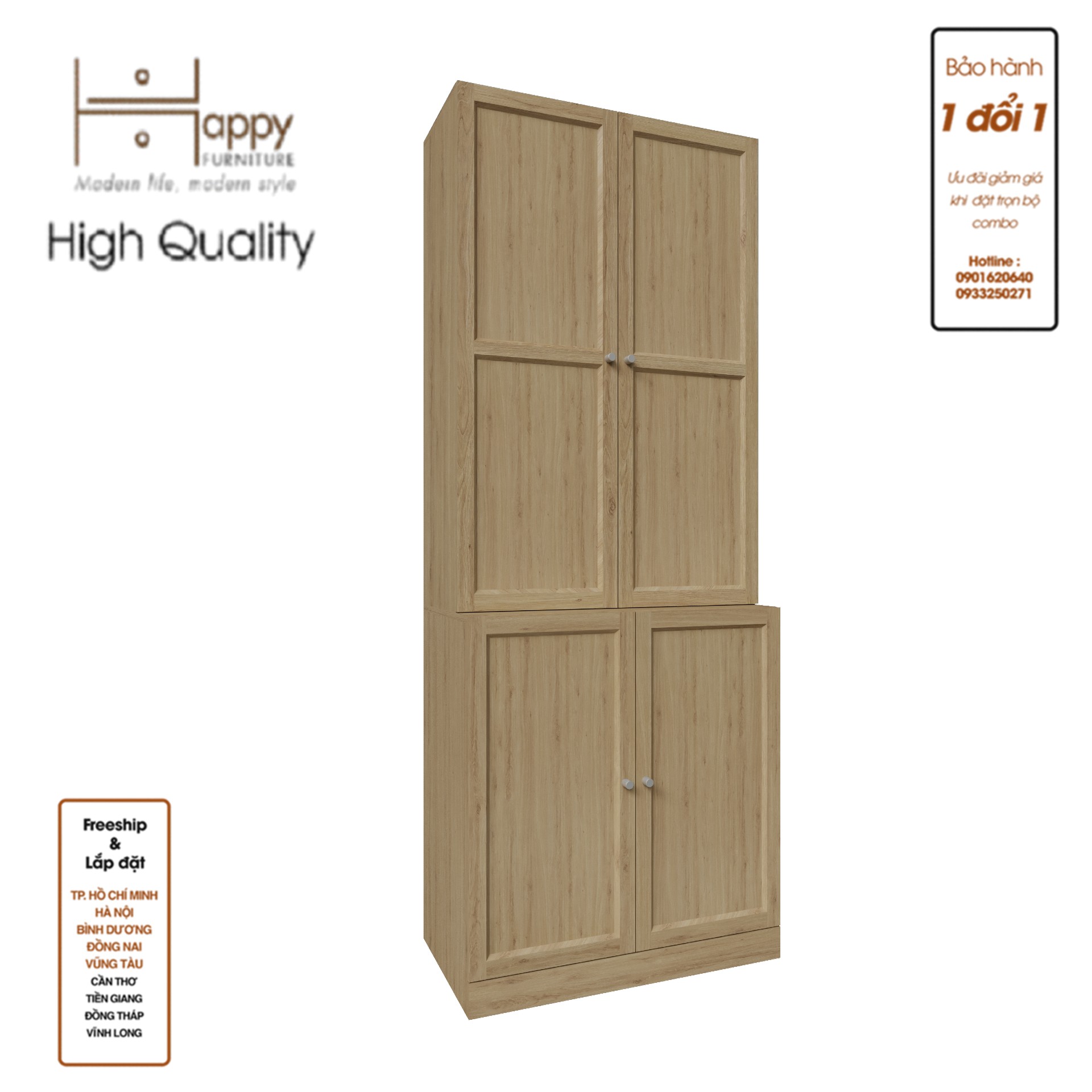 [Happy Home Furniture] SCANDINA, Kệ sách 4 cánh mở, 81cm x 47cm x 212cm ( DxRxC), KSA_045