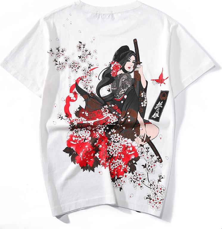 Áo thun cổ trang kiếm sĩ Nhật Ukiyo-e mẫu mới - Áo Unisex nam nữ