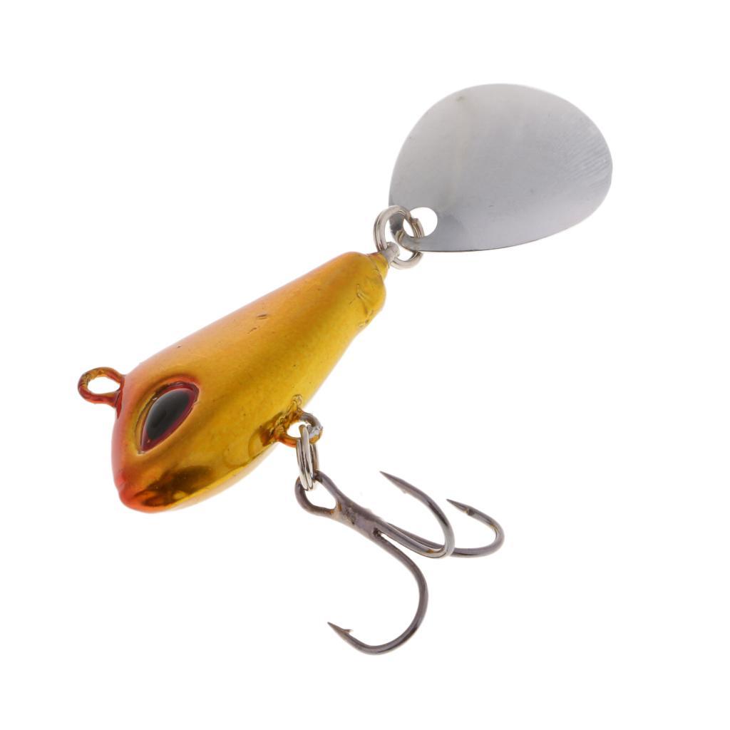 Metal Hard Sequins VIB Artificial Fishing Spoon Lure Life-like 3D Eyes Bait