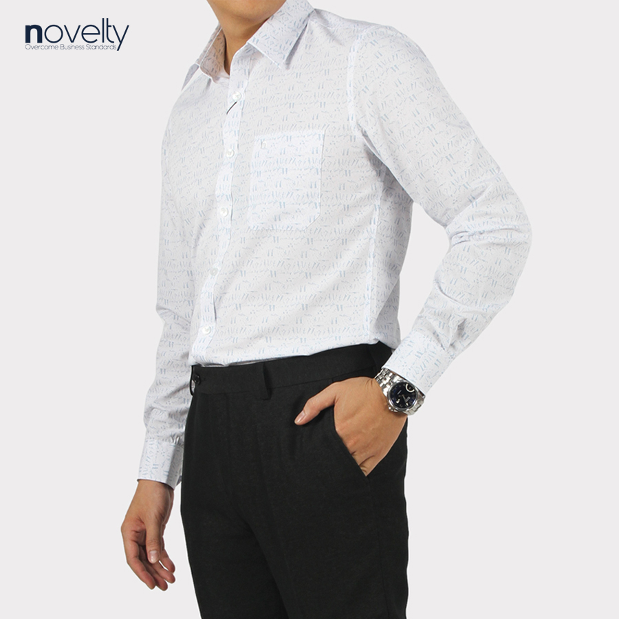 Áo sơ mi nam dài tay Novelty Regular fit hoa văn hoa văn NSMMINMCNR220947D