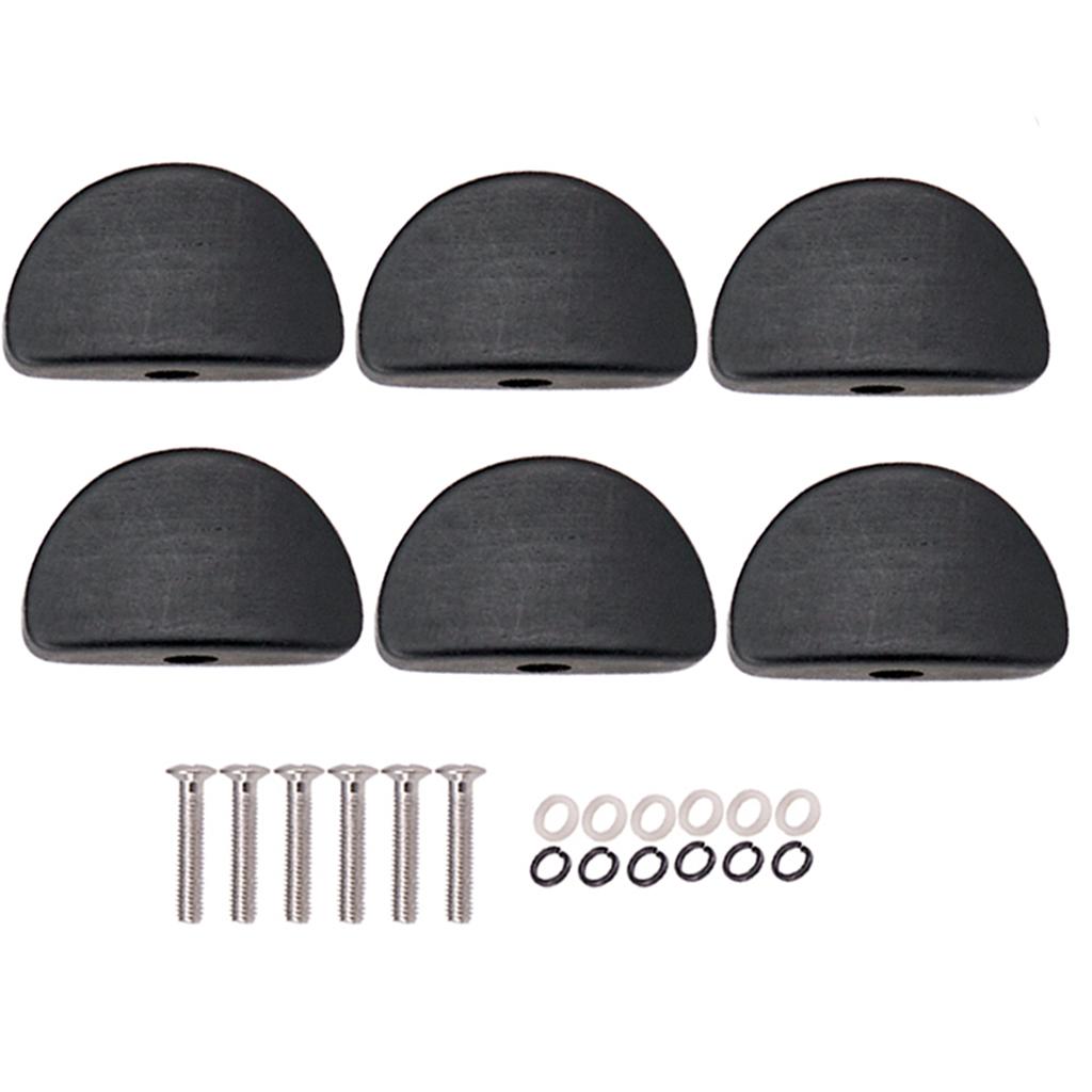 Sunnimix 6 Chiếc Hình Bán Nguyệt Hình Đàn Guitar Điện Chỉnh Chốt Nắp Chỉnh Âm Máy Đầu Thay Thế Nút Núm, Đen
