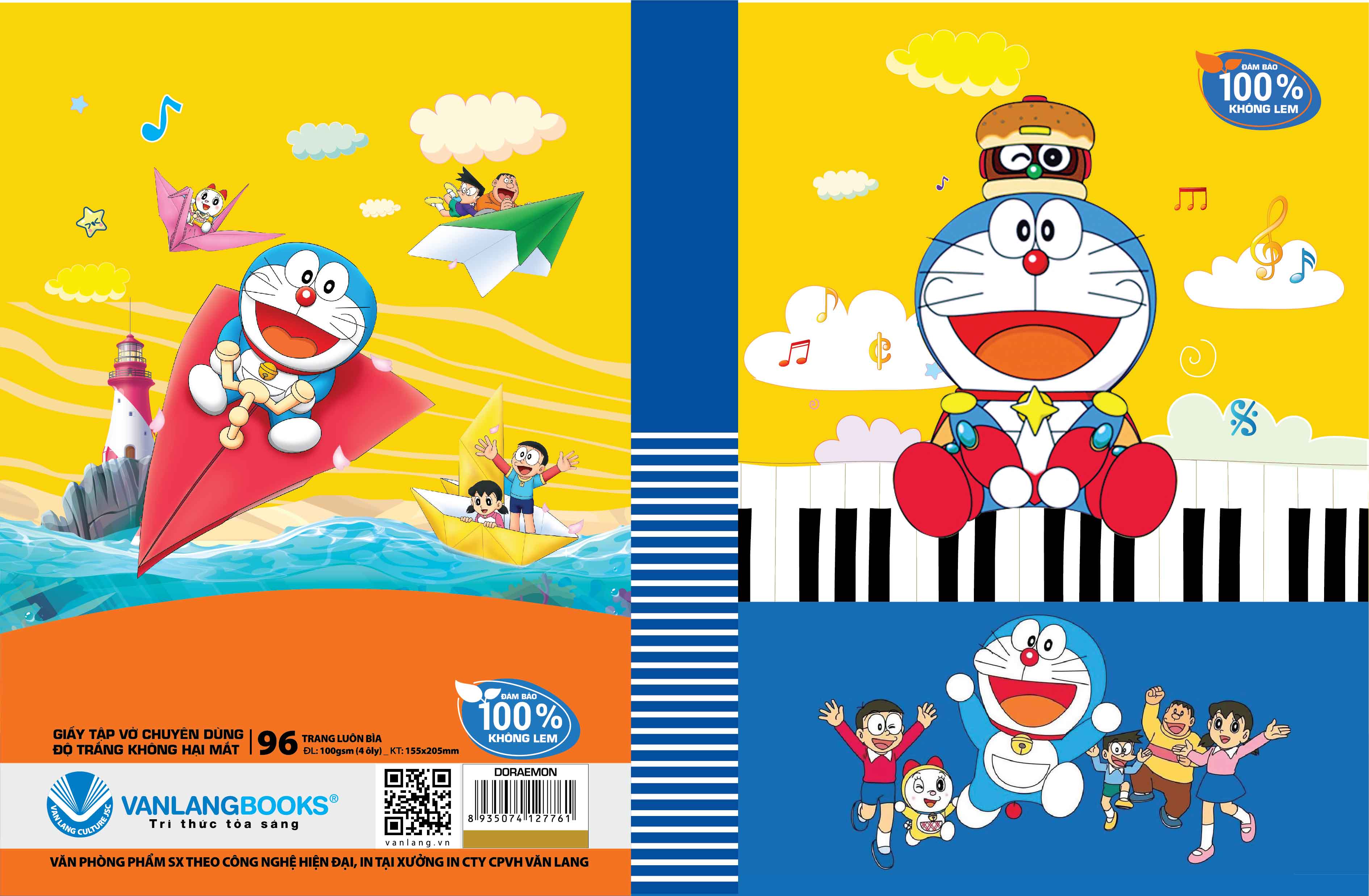 Tập Học Sinh  Vanlangbooks 96 Trang (Định Lượng 100 - 4 Ôly) - Doraemon