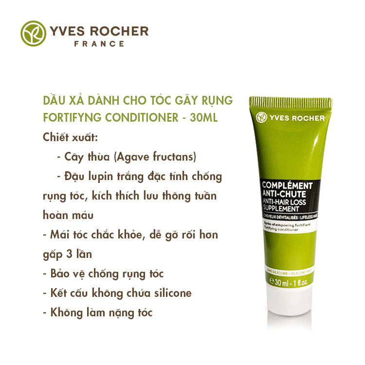 Dầu Xả Dành Cho Tóc Gãy Rụng Mini Yves Rocher Lifeless Hair Fortifying Conditioner 30ml