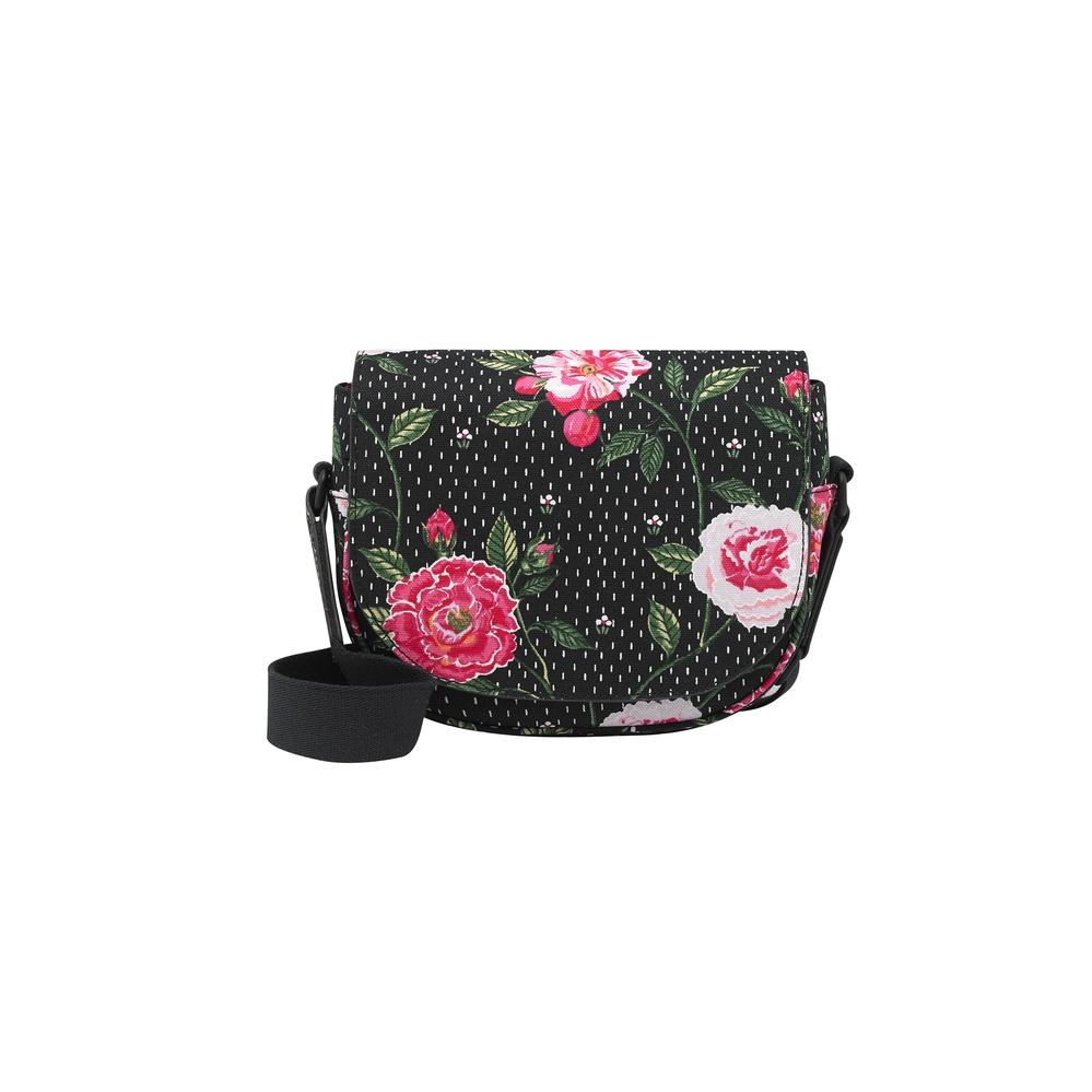 Cath Kidston - Túi đeo chéo/The Mini Saddle - Tea Rose Midscale - Black -1041408