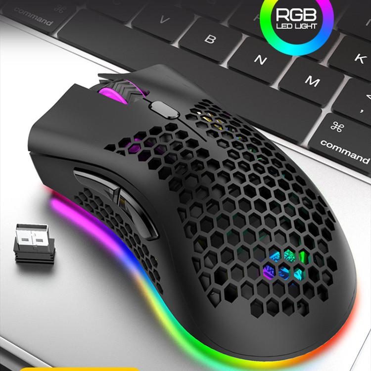Chuyên Nghiệp 2.4G Không Dây USB Game Thủ Chuột 4000DPI Thiết Kế Công Thái Học RGB Chuột Chơi Game Cho Máy Tính Laptop LOL Game Thủ
