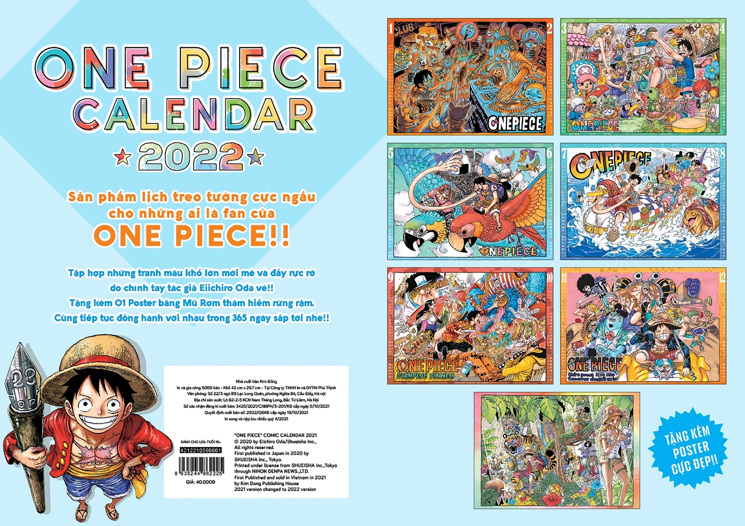 Lịch Manga Treo Tường One Piece 2022