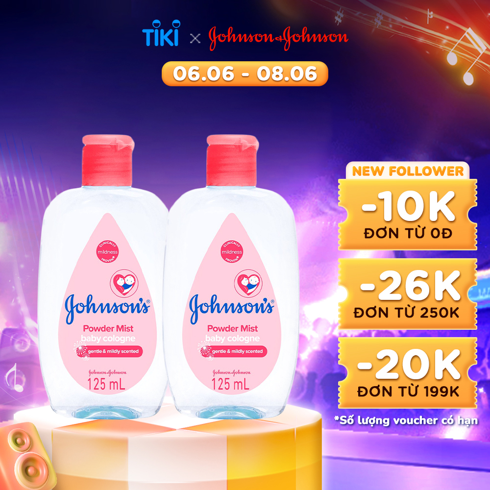 Combo 2 Chai Nước Hoa Cho Bé Johnson's Baby Cologne Hương Phấn Hoa Power Mist Baby Cologne 125ml